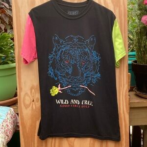 Wild and Free Black T-Shirt, Size Large